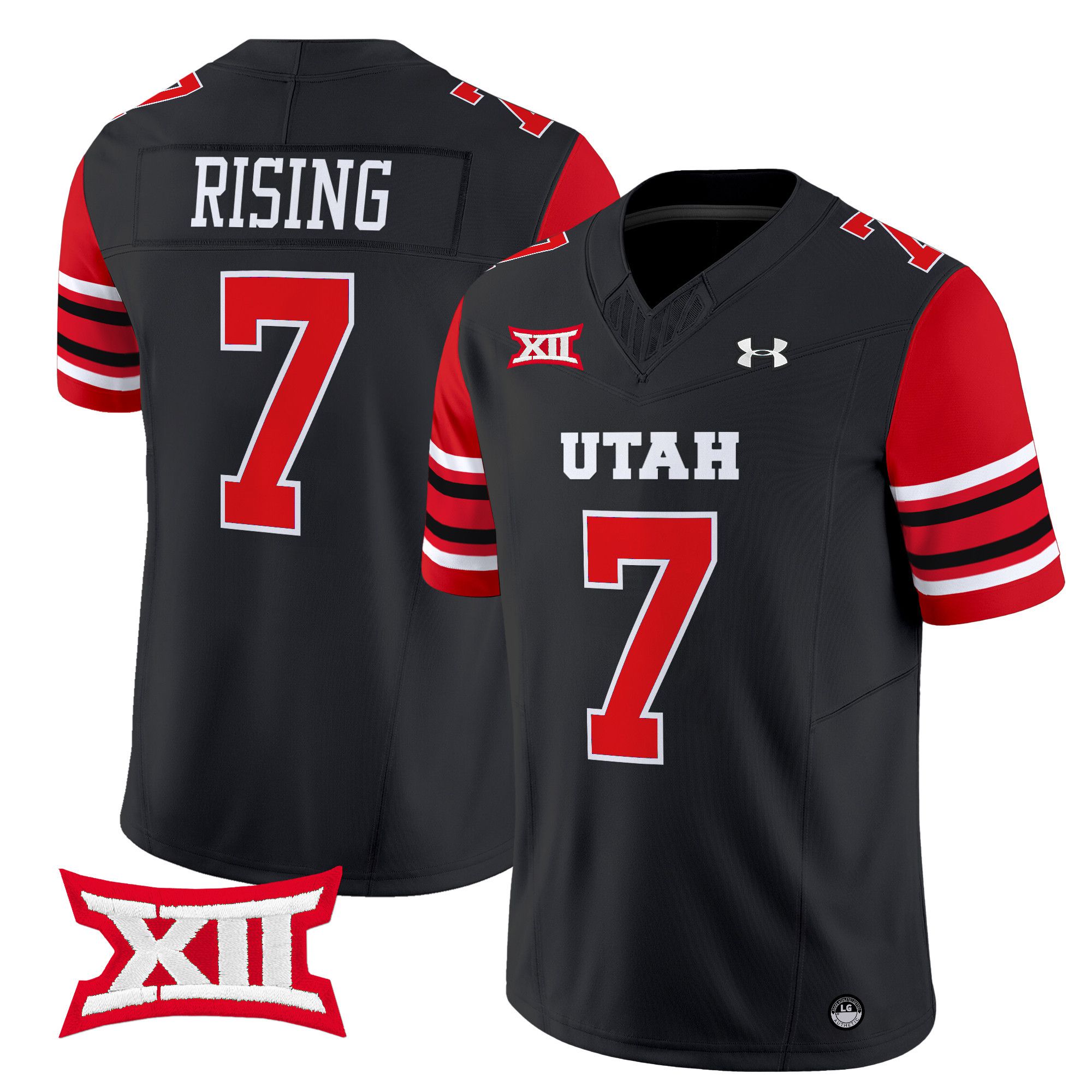 Men Utah Utes #7 Rising Black 2024 Vapor Limited NCAA Jersey